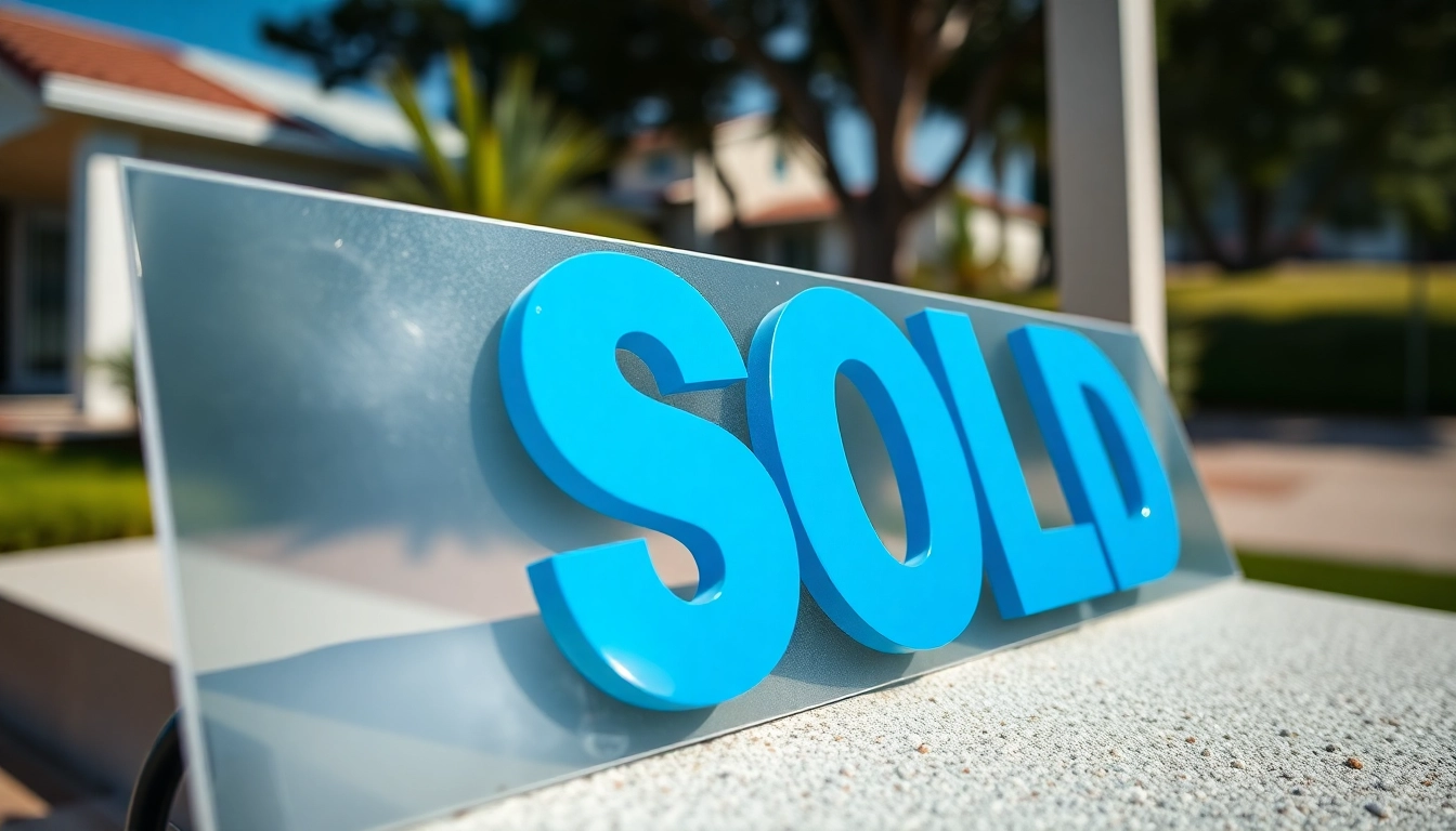 High-visibility sold sign for real estate, featuring bold text and vibrant colors, perfect for outdoor displays.