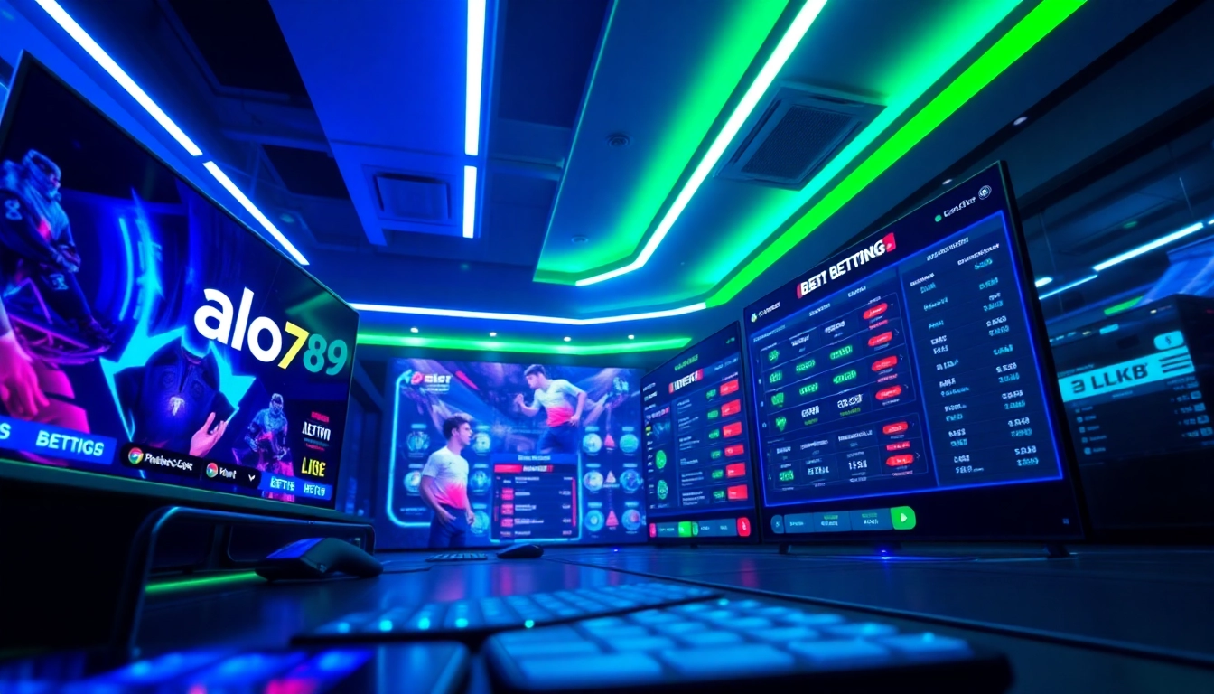 Engaging online betting interface showcasing alo789 branding, vibrant colors, and live gaming options for an immersive experience