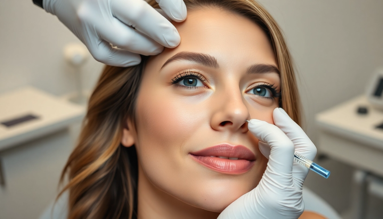 Botox Zürich: Woman receiving a precise cosmetic injection in a Zurich clinic, showcasing skin rejuvenation.