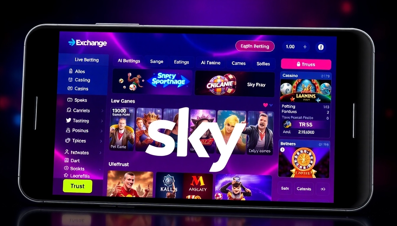 Sky Exchange platform in action—live sports betting and casino games with engaging user interface, highlighting security and real-time updates for Indian players.