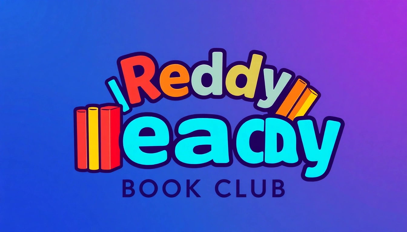 The Reddy Book Club logo with colorful books and inviting atmosphere, emphasizing community reading engagement.