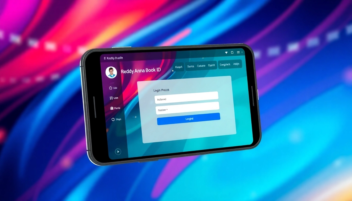Reddy Anna Book ID registration interface with sports betting options on a mobile device, vibrant and user-friendly for Indian users.