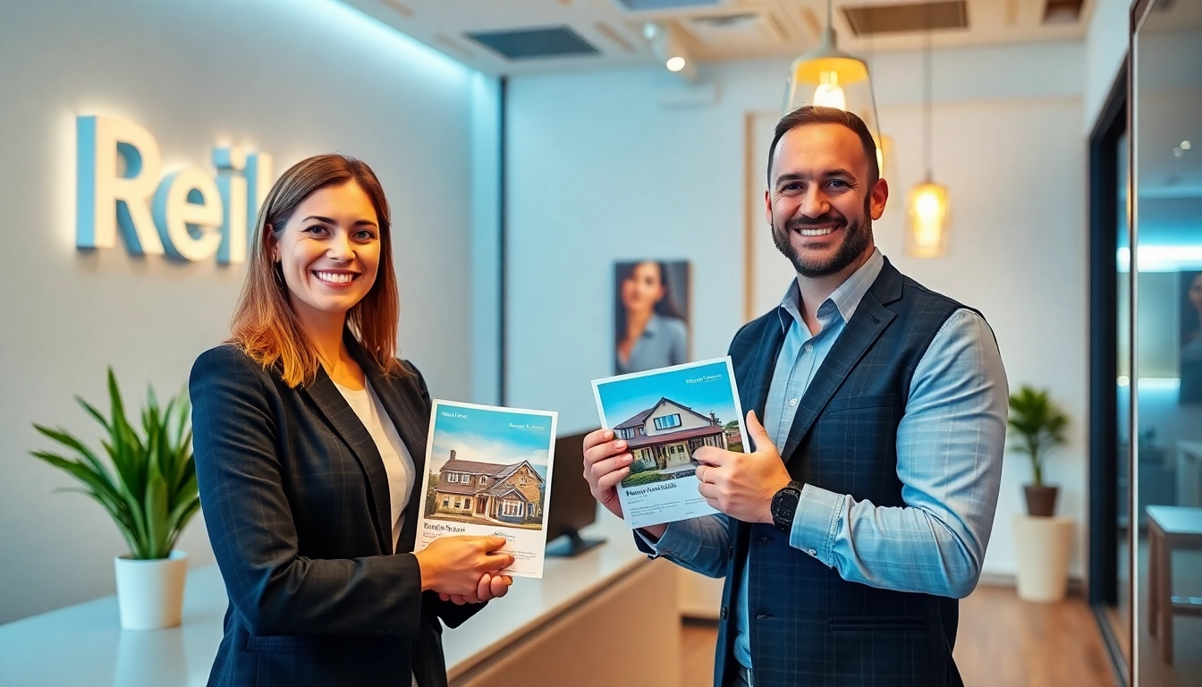 Makler Grevenbroich showcasing a professional agent presenting a property in a well-lit office environment, emphasizing trust and expertise.