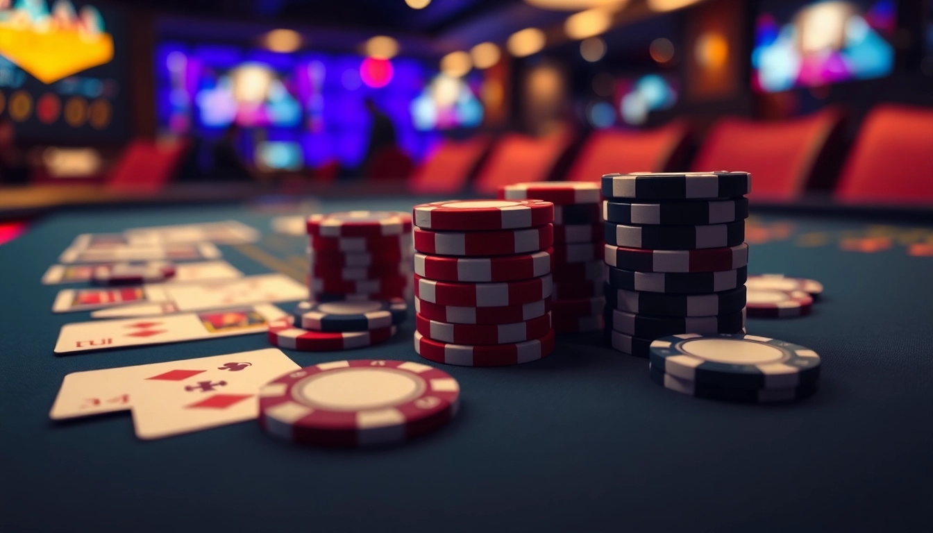Engaging scene of clubgg poker with colorful chips and cards on a digital table, emphasizing community and skill development.