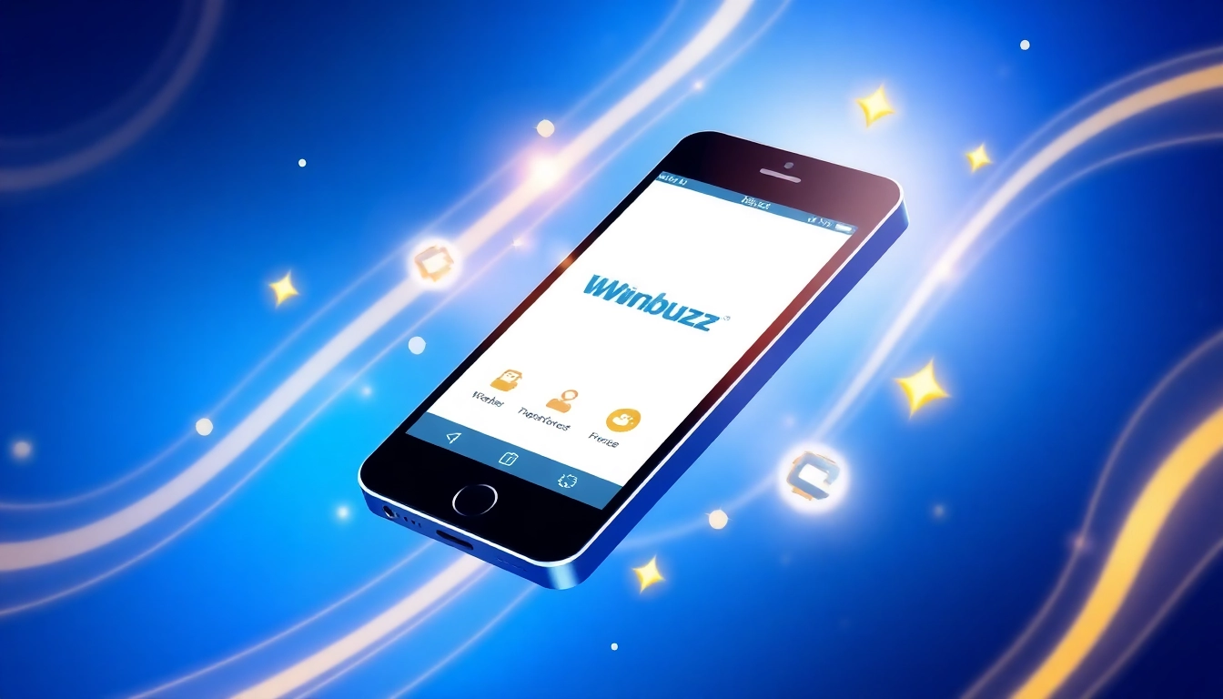 Screen showing the Winbuzz App with engaging mini-games and betting options for users to