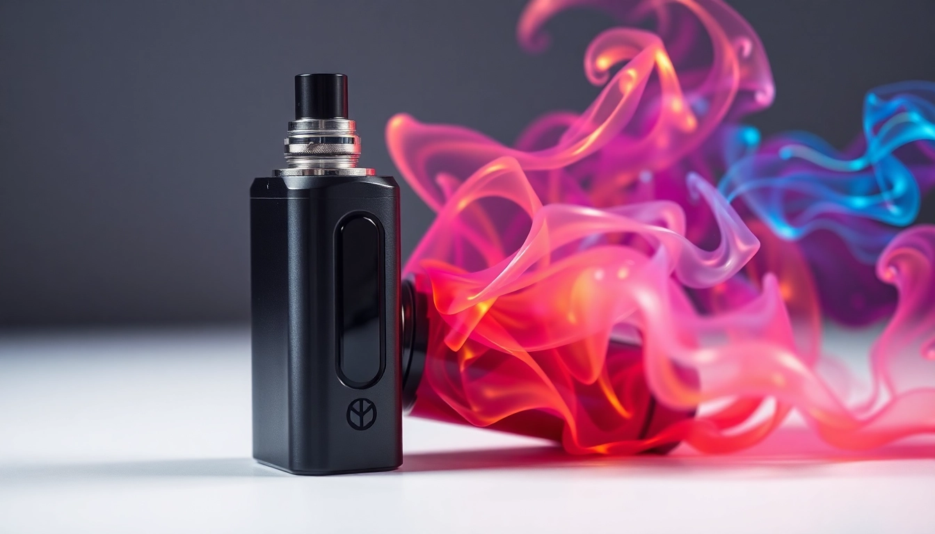 Vape device emitting colorful vapor, highlighting modern design and user experience in vaping
