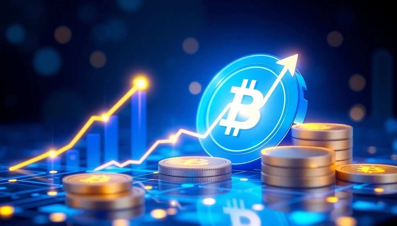 Crypto investment updates infographic showing rising digital assets and market analysis