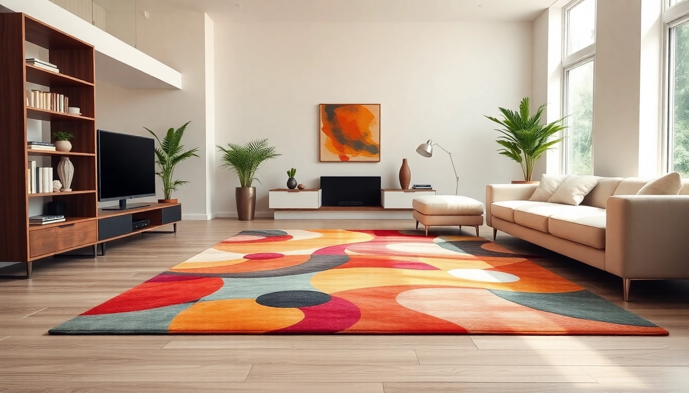 Beautiful Tappeti moderni Milano in stylish living room enhancing interior design and ambiance
