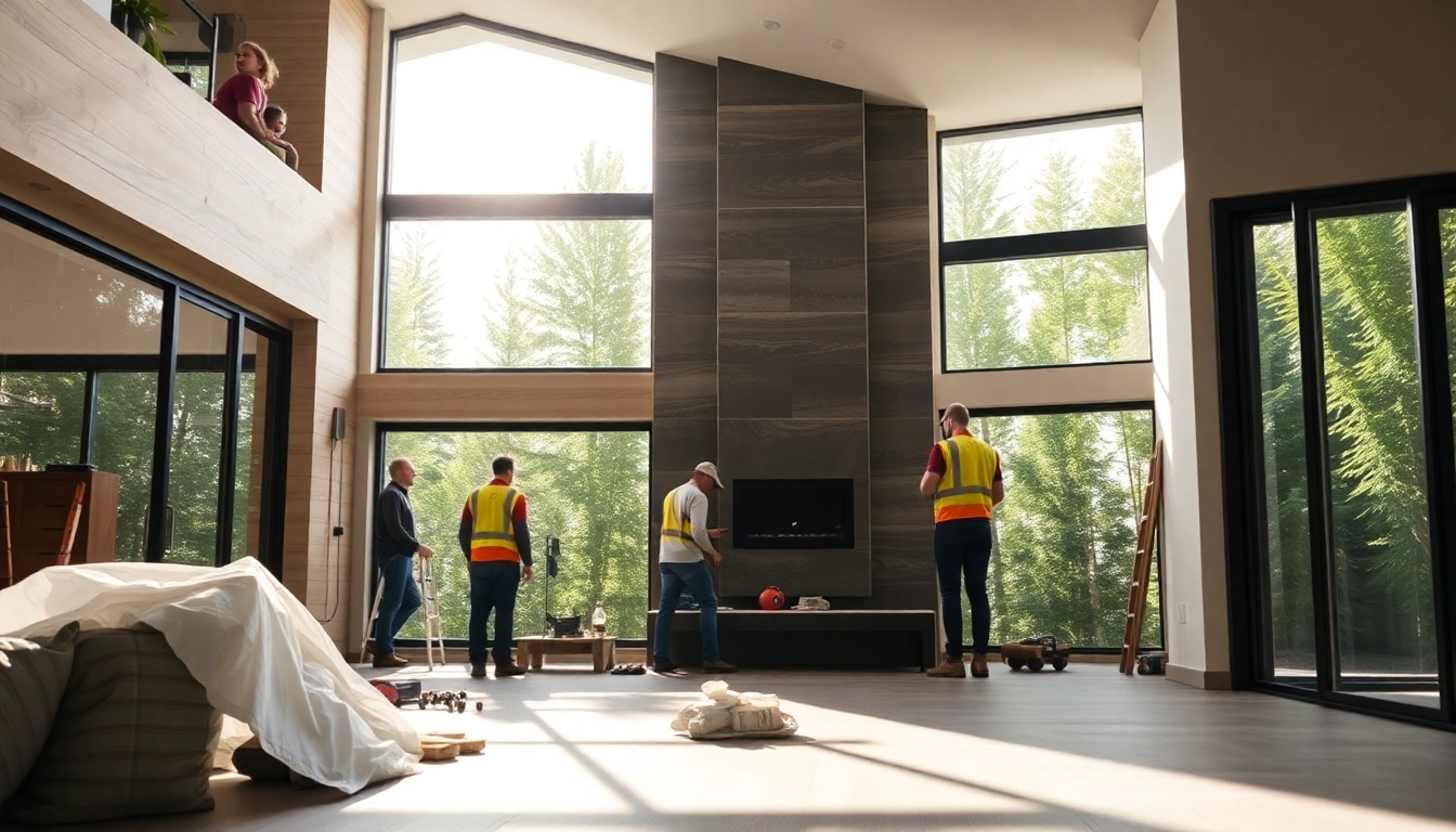 Professional calgary home renovation contractors working on a stylish home interior renovation
